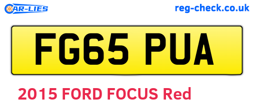 FG65PUA are the vehicle registration plates.