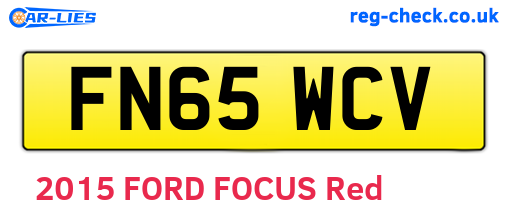 FN65WCV are the vehicle registration plates.