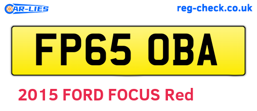 FP65OBA are the vehicle registration plates.