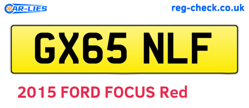 GX65NLF are the vehicle registration plates.