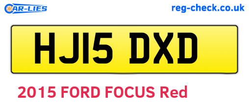 HJ15DXD are the vehicle registration plates.