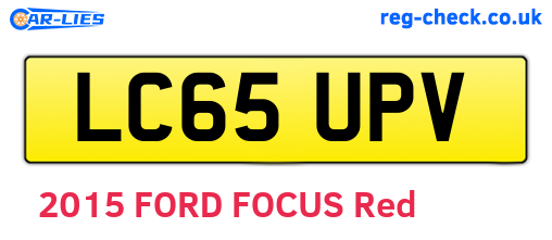 LC65UPV are the vehicle registration plates.