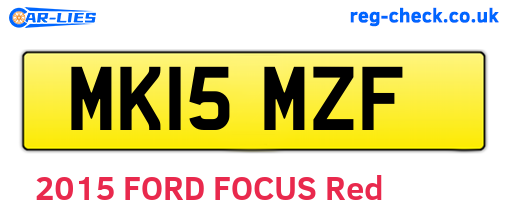 MK15MZF are the vehicle registration plates.
