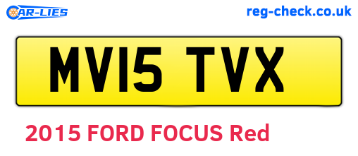 MV15TVX are the vehicle registration plates.