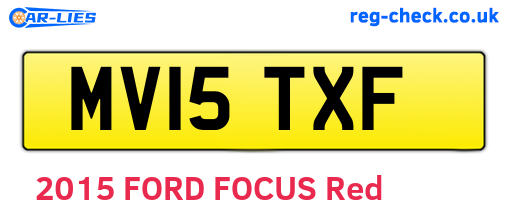 MV15TXF are the vehicle registration plates.