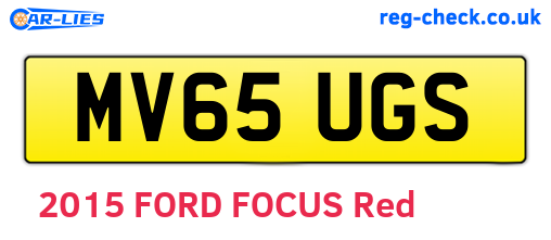 MV65UGS are the vehicle registration plates.