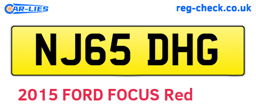 NJ65DHG are the vehicle registration plates.