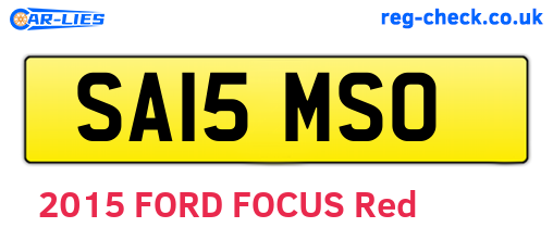 SA15MSO are the vehicle registration plates.