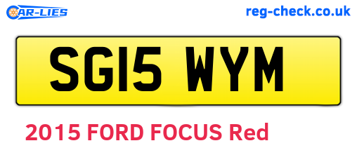 SG15WYM are the vehicle registration plates.