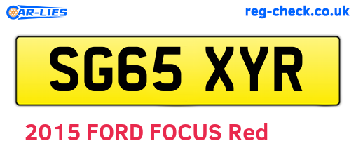 SG65XYR are the vehicle registration plates.