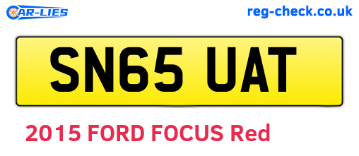 SN65UAT are the vehicle registration plates.