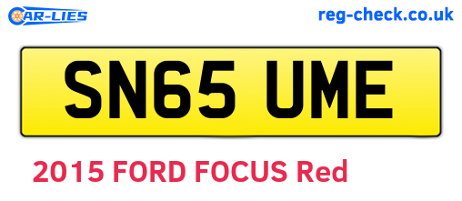 SN65UME are the vehicle registration plates.