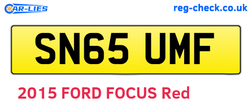 SN65UMF are the vehicle registration plates.