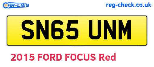 SN65UNM are the vehicle registration plates.