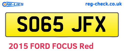 SO65JFX are the vehicle registration plates.