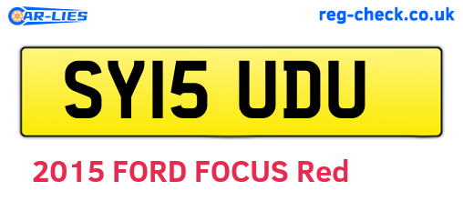 SY15UDU are the vehicle registration plates.