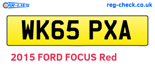 WK65PXA are the vehicle registration plates.