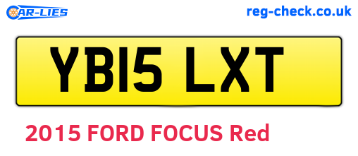 YB15LXT are the vehicle registration plates.