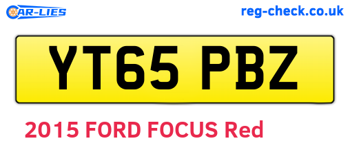 YT65PBZ are the vehicle registration plates.