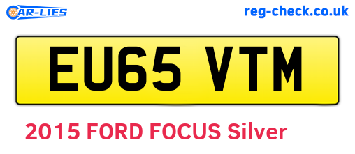 EU65VTM are the vehicle registration plates.