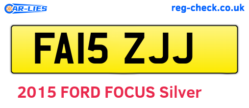 FA15ZJJ are the vehicle registration plates.