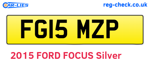 FG15MZP are the vehicle registration plates.