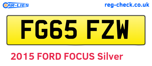 FG65FZW are the vehicle registration plates.