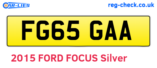 FG65GAA are the vehicle registration plates.