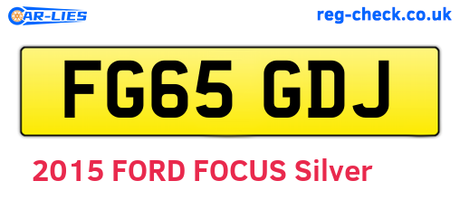 FG65GDJ are the vehicle registration plates.