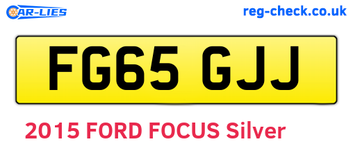 FG65GJJ are the vehicle registration plates.