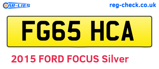 FG65HCA are the vehicle registration plates.