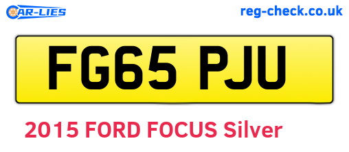 FG65PJU are the vehicle registration plates.