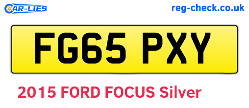 FG65PXY are the vehicle registration plates.