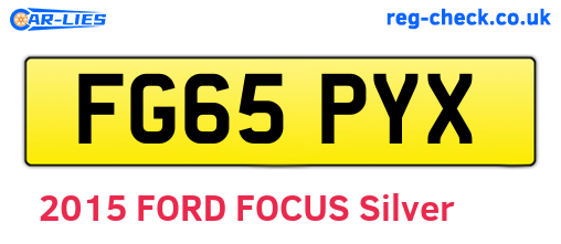 FG65PYX are the vehicle registration plates.