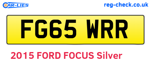 FG65WRR are the vehicle registration plates.