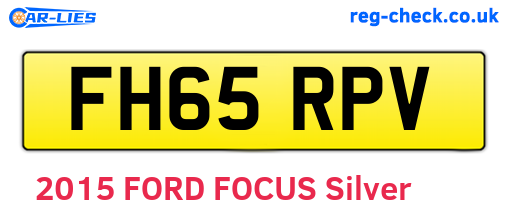 FH65RPV are the vehicle registration plates.