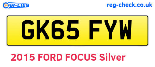 GK65FYW are the vehicle registration plates.