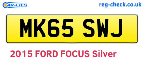MK65SWJ are the vehicle registration plates.