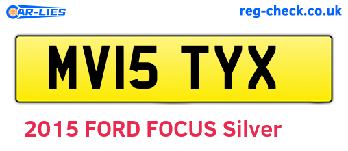 MV15TYX are the vehicle registration plates.