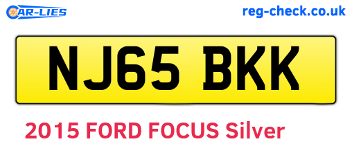 NJ65BKK are the vehicle registration plates.