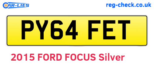 PY64FET are the vehicle registration plates.
