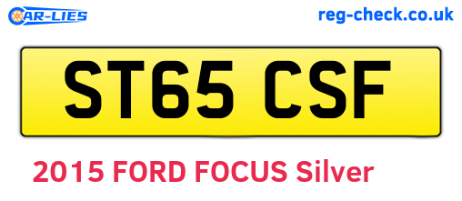 ST65CSF are the vehicle registration plates.