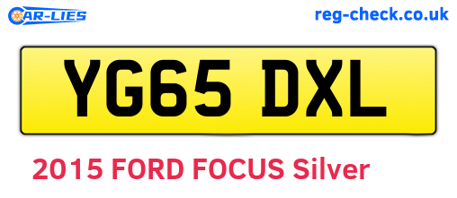 YG65DXL are the vehicle registration plates.