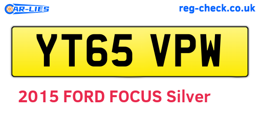 YT65VPW are the vehicle registration plates.