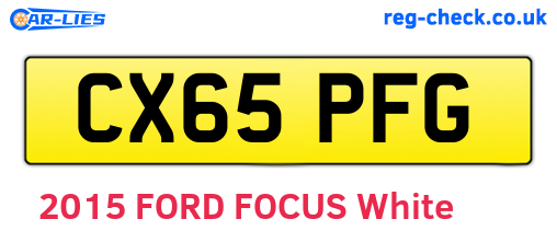 CX65PFG are the vehicle registration plates.