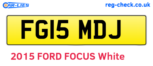 FG15MDJ are the vehicle registration plates.