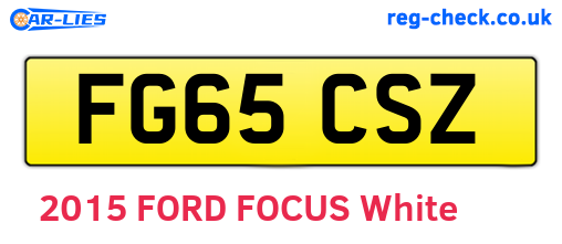 FG65CSZ are the vehicle registration plates.