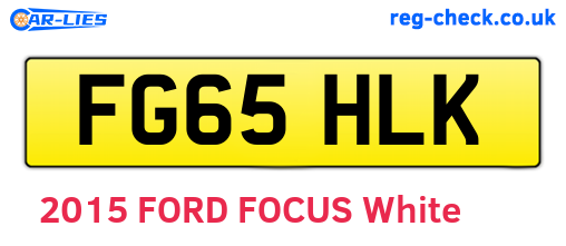 FG65HLK are the vehicle registration plates.