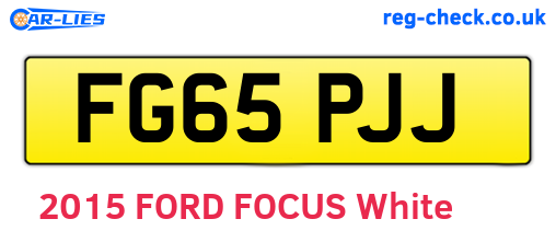 FG65PJJ are the vehicle registration plates.