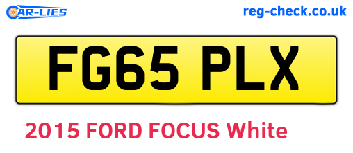 FG65PLX are the vehicle registration plates.